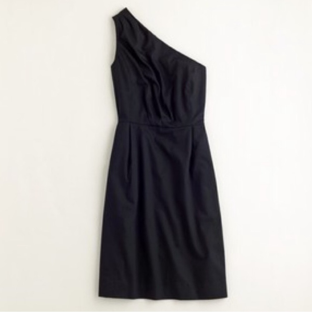 J. Crew Black One-Shoulder Sheath Dress